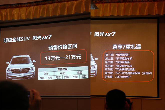 公布预售价13-21万元 东风风光ix7四季度上市